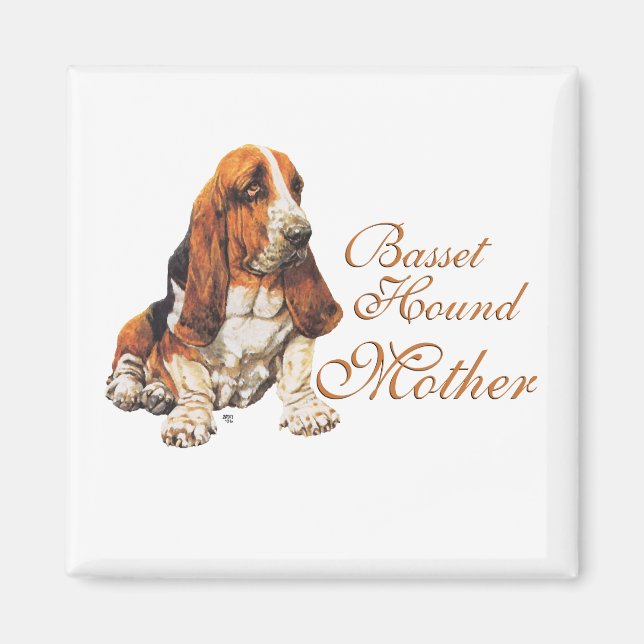 Íman Dia das Mães Basset Hound (Frente)