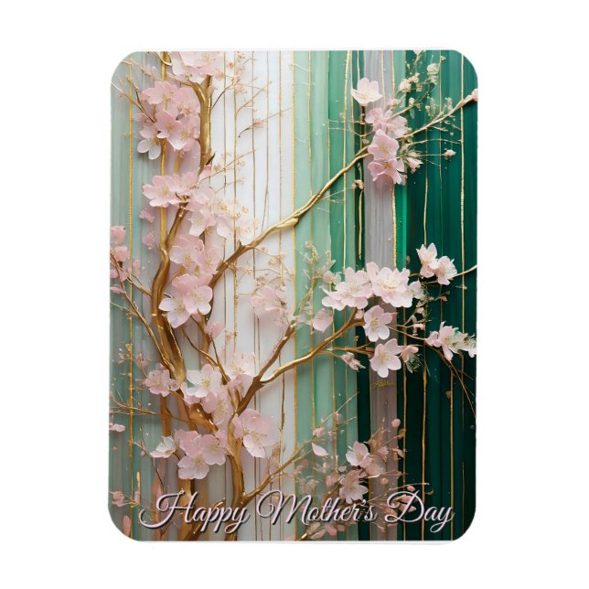 Íman Dia das Mães Flores de Cerejeira na Parede (Vertical)