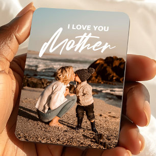 Íman Dia das Mães   Presente de Foto Minimalista Modern