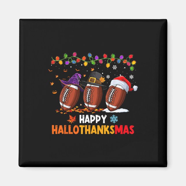 Íman Dia de Ação de Graças de Halloween Hallothanksmas  (Frente)