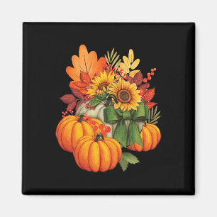 Íman Dia de Ação de Graças Pumpkin Sunflower Fall Autum