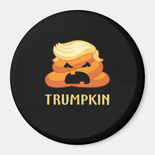 Íman Dia de as Bruxas engraçado de Poop Trumpkin (Frente)