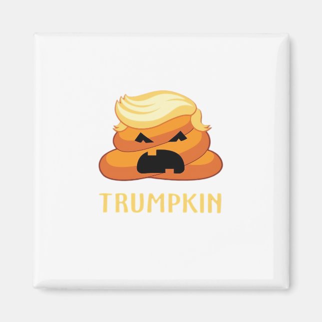 Íman Dia de as Bruxas engraçado de Poop Trumpkin (Frente)