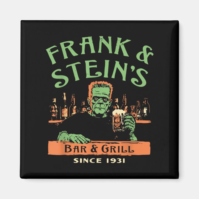 Íman Dia de as Bruxas engraçado Frank E Bar Grill (Frente)