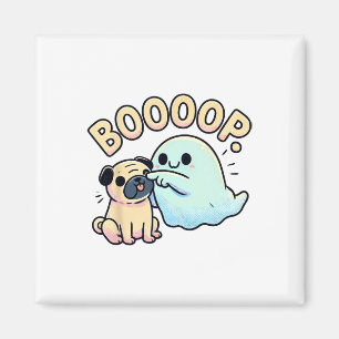 Íman Dia de as Bruxas engraçado Ghost Pug Boop Bobo Pup