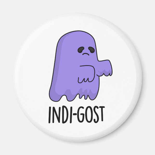 Íman Dia de as Bruxas engraçado Indi-gost Indigo Ghost  (Frente)
