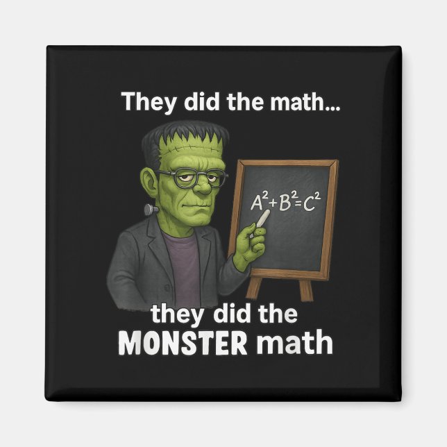 Íman Dia de as Bruxas engraçado Monstro Math Pun, Teach (Frente)