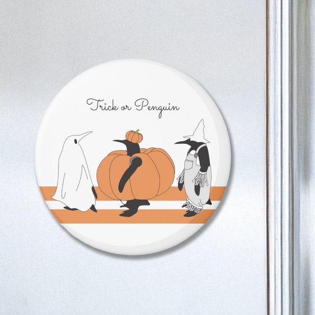 Íman Dia de as Bruxas engraçado Pumpkin Penguin de Cart (Criador carregado)