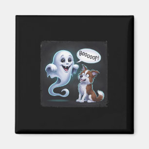 Íman Dia de as Bruxas engraçado Rouco Fantasma Cachorro