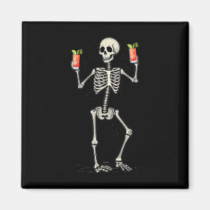 Íman Dia de as Bruxas engraçado Skeleton Bebendo Bloody
