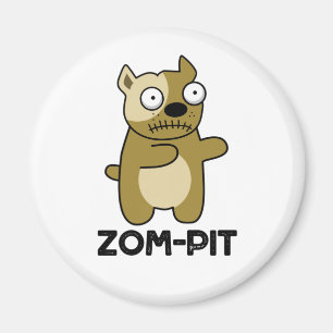 Íman Dia de as Bruxas engraçado Zombie Pit Bull Pun