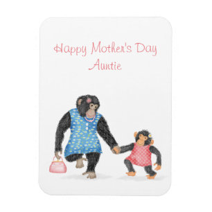 Íman Dia de as mães de chimpanzé bonito para tia