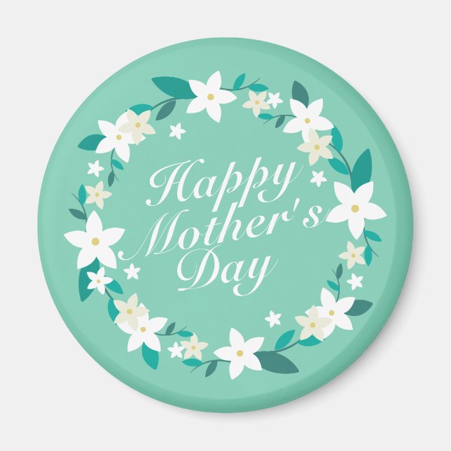 Íman Dia de as mães Elegante Floral Wreath | Magnet (Frente)