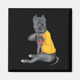 Íman Dia de as mães Engraçado Pitbull Adoro Mamãe Tatto