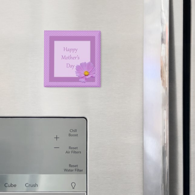 Íman Dia de as mães Feliz com Flor Roxo Claro (In Situ (Fridge))
