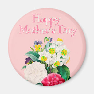 Íman Dia de as mães Feliz da Bouquest Floral Rosa Vint