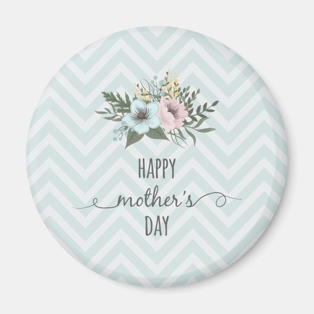 Íman Dia de as mães Feliz Floral Elegante | Magnet (Frente)