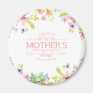 Íman Dia de as mães Feliz Floral Elegante   Magnet