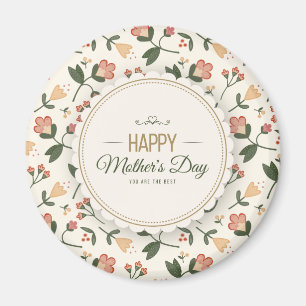 Íman Dia de as mães Feliz Floral Elegante   Magnet