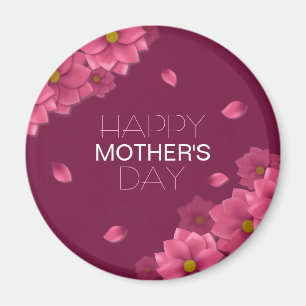 Íman Dia de as mães Feliz Floral Elegante   Magnet