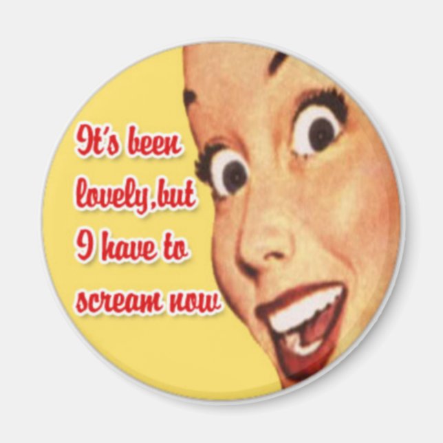 Íman Dia de as mães Feliz Mulher Doméstica Funny Retro  (Frente)