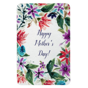 Íman Dia de as mães Floral Pintado com Aquarela