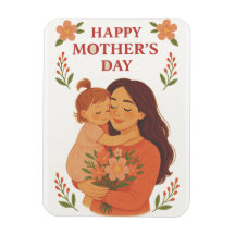 Dia de as mães Magnet - Bonito, Mãe e Ilustração I