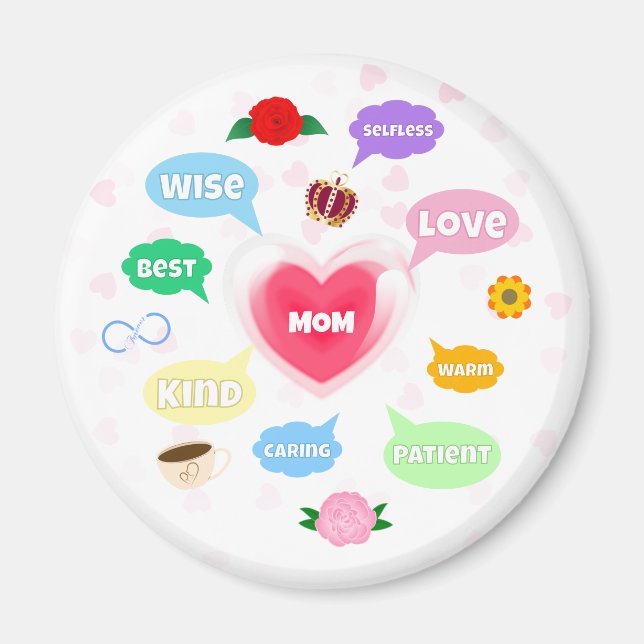 Íman Dia de as mães Melhor Mãe Palavras Nuvens Rainha A (Frente)