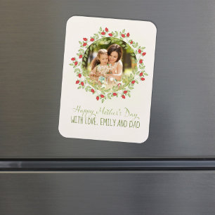 Íman dia de as mães Mínimo Rosa de Watercolor Wreath