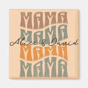 Íman Dia de as mães Natural Color Mama Kids Name T-Shir