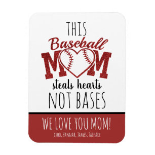 Íman Dia de as mães Personalizado da Mãe Baseball