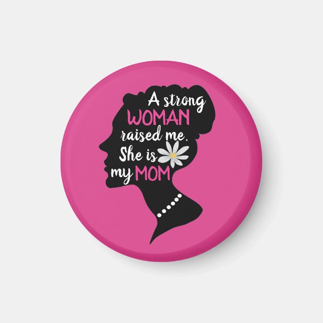 Íman Dia de as mães Rosa Forte Inspiracional (Frente)