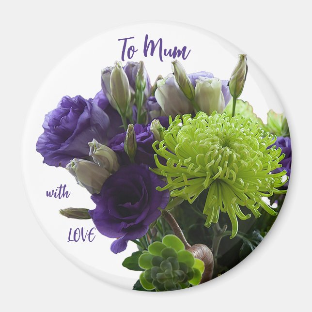 Íman Dia de as mães verde e roxo (Frente)