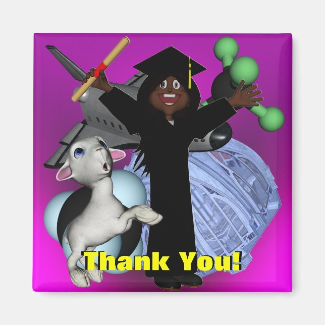 Íman Dia de Graduação Obrigado (Frente)