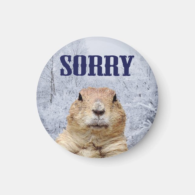 Íman Dia de Groundhog Desculpe (Frente)