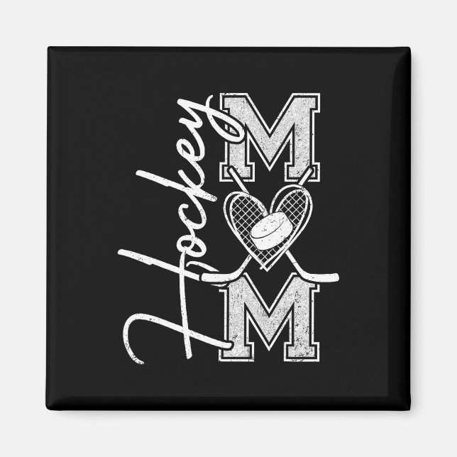 Íman Dia de Jogo da Mãe de Hockey Mãe de Hóquei no Gelo (Frente)