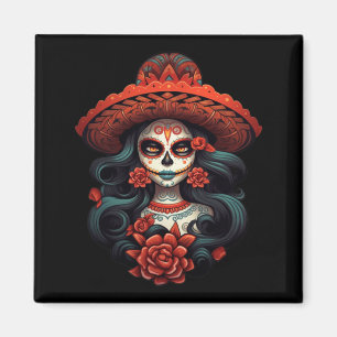 Íman Dia de La Catrina Sugar Skull Agência Governamenta