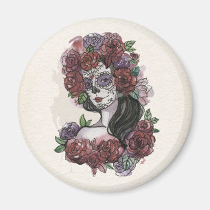 Íman Dia de los Muertos, desenhado à mão  Magnet