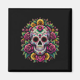 Íman Dia De Los Muertos Do Hallowe Do Crânio Do Açúcar
