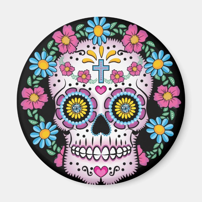 Íman Dia de los Muertos Skull (Frente)