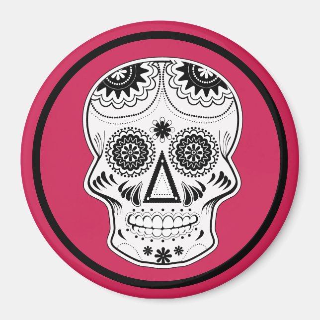 Íman Dia de Los Muertos Skull Magnet (Frente)