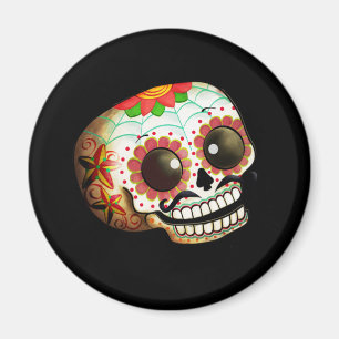 Íman Dia de Los Muertos Sugar Crânio Arte