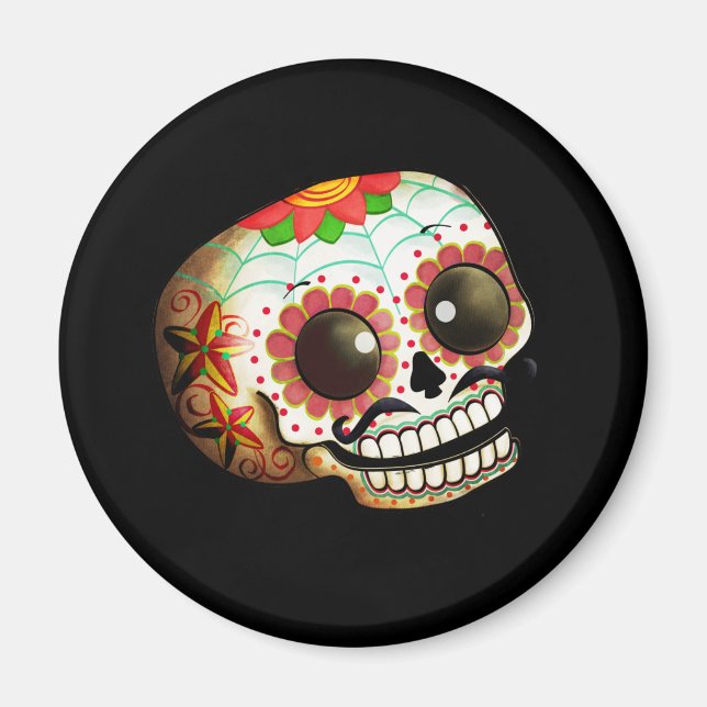 Íman Dia de Los Muertos Sugar Skull Art (Frente)