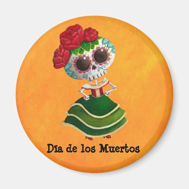 Íman Dia de Muertos Má Morte Mexicana (Frente)