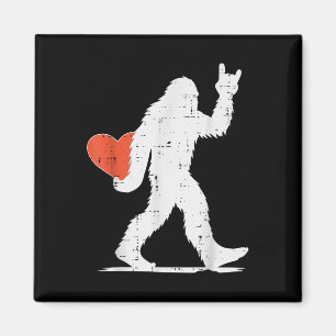 Íman Dia de os namorados Bigfoot Rock Heart Sasquatch W