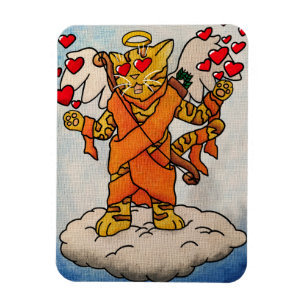 Íman Dia de os namorados Cupid's Love Cat Magnet