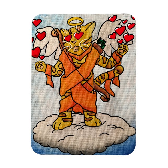 Íman Dia de os namorados Cupid's Love Cat Magnet (Vertical)
