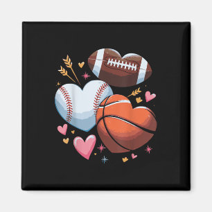 Íman Dia de os namorados de baseball de futebol do Hear
