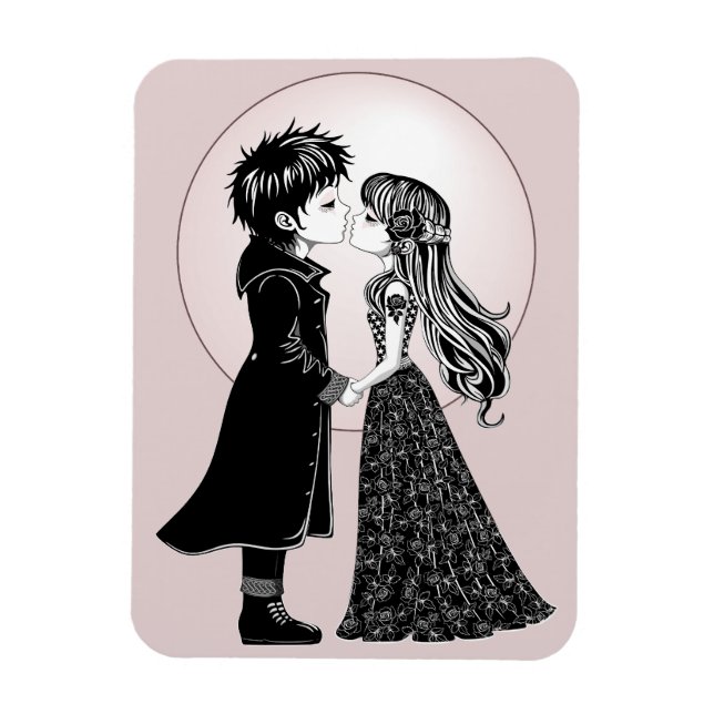 Íman Dia de os namorados Gótico Beijo Gótico (Vertical)