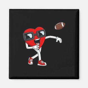 Íman Dia de os namorados Heart Quarterback Futebol Boys